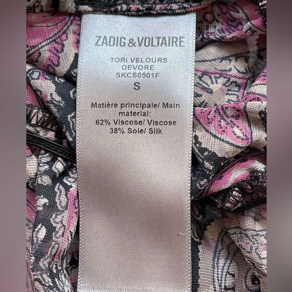 Zadig & Voltaire Tori Velours Devore Tunic. NWT. Small - Picture 8 of 10